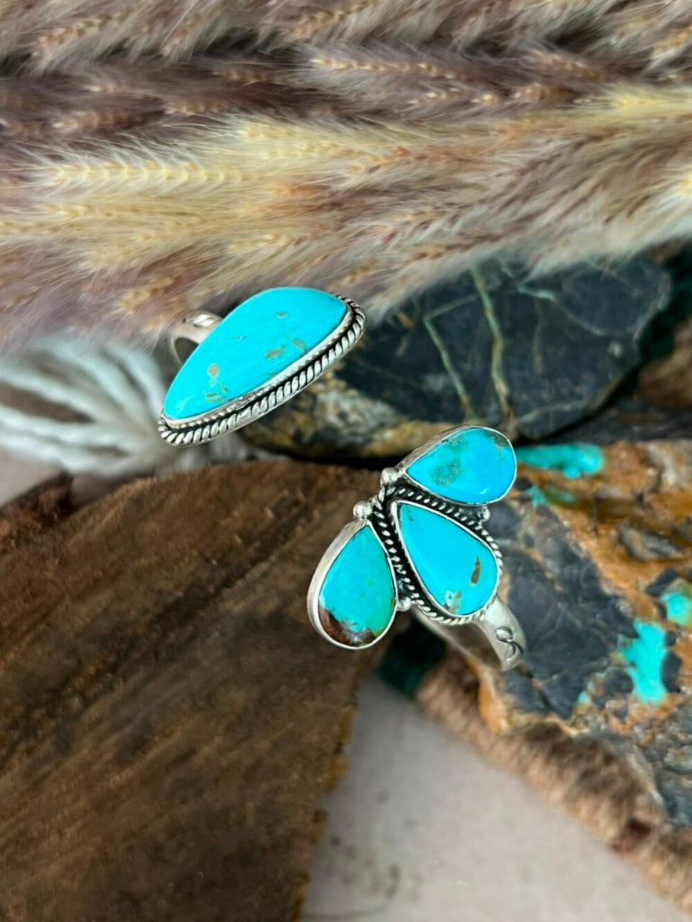Handmade Sterling Silver Easter Blue Turquoise Cuff Bracelet Signed Nizhoni